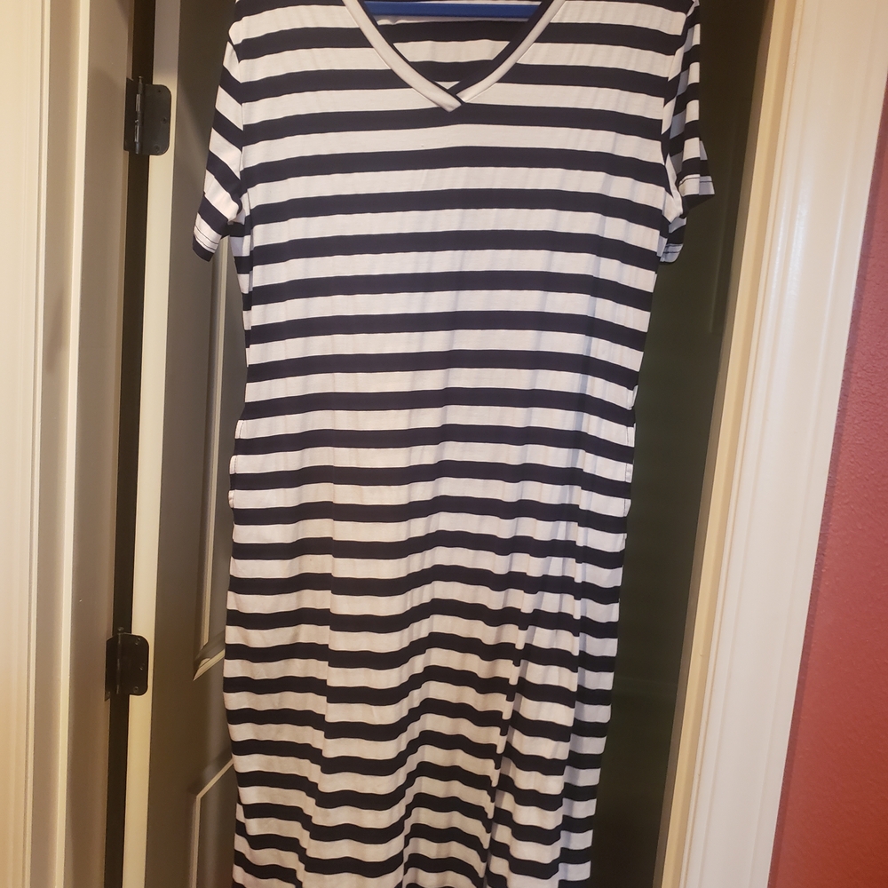 Striped Black and White Women's Dress